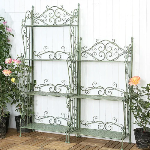 4 Tier Sage Mosa Garden Flower Pot Oraganizer Shelf Rack