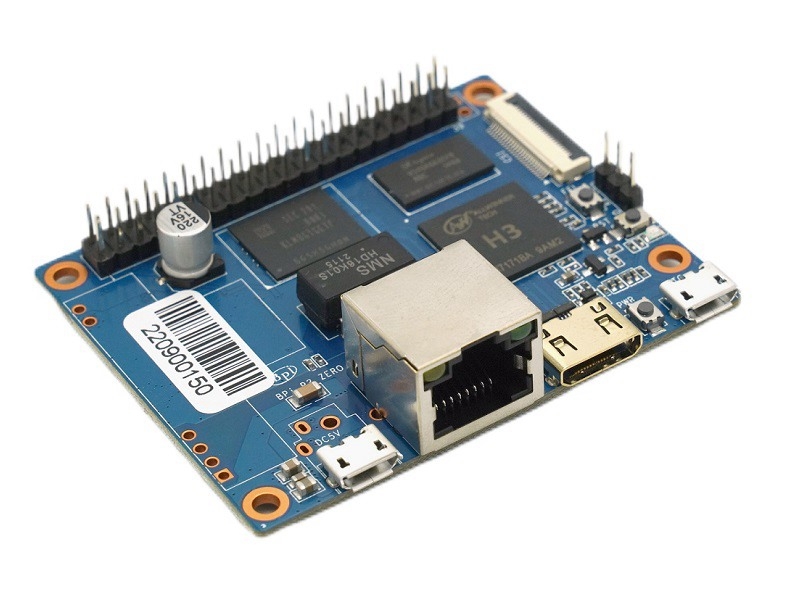 Banana Pi BPI-P2 Zero、Allwinner H3 (オプション H2+/H5) チップ設計、PoE サポート、512M RAM、8GB eMMC
