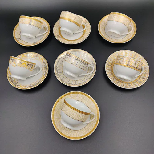 160cc Golden design Porcelain Coffee Set Cups And Saucers Set