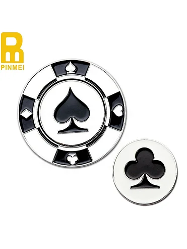 personalised poker chip golf ball markers 2 Sides Embossed Ace Poker Chip Ball Marker