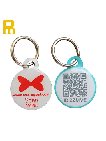 Factory Direct Sale QR Code Printing Logo custom metal dog tags with NFC Chip