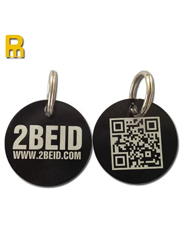 Round Custom LOGO Anodized aluminum cheap engraved dog tags QR code laser dog tags/pet ID tags