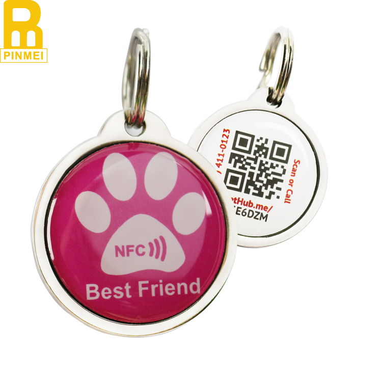 New tech metal nfc pet tags / zinc alloy metal nfc pet tags for animals