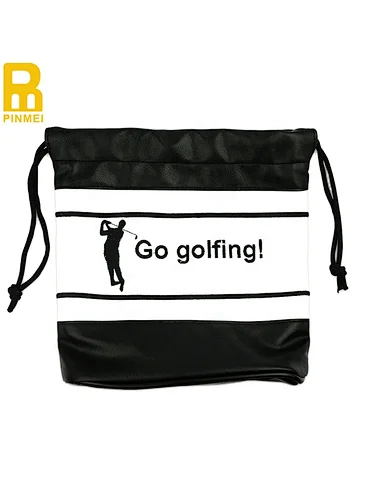 pouch bag golf PU Leather Storage Sack Golf Pouch Golf Accessories Ball Bag