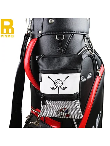 Personalized golf ball pouch bag PU Leather Storage Sack Valuable Golf Pouch Golf Accessories Ball Bag