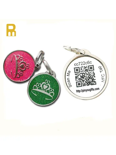 shinny metal qr code dog tag for pets license tag dog tags for large dogs