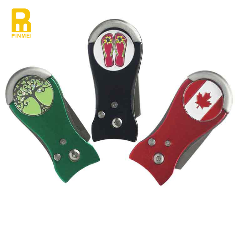 Golf Ball Marker Pitch Mark Green Divot Repair Switchblade Tool Golfer