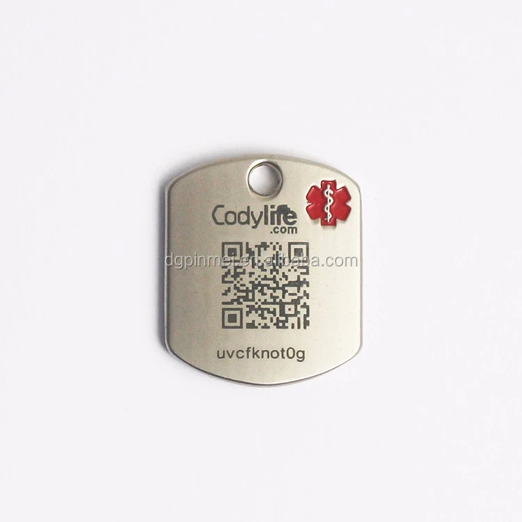 Customized QR code printing metal name plates tags