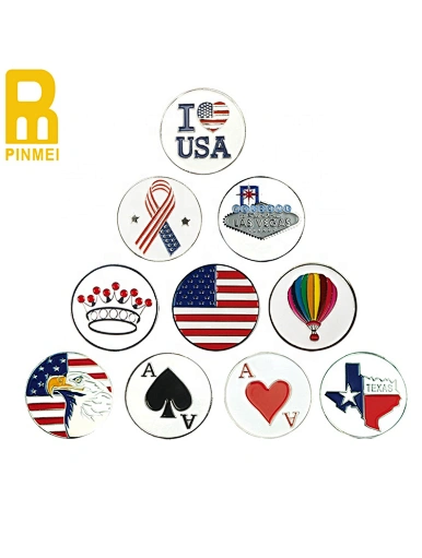 The custom golf ball marker hat clip is a practical and personal accessory for any golfer. The clip can be customized with a name, logo, or design and attaches easily to the brim of a hat.