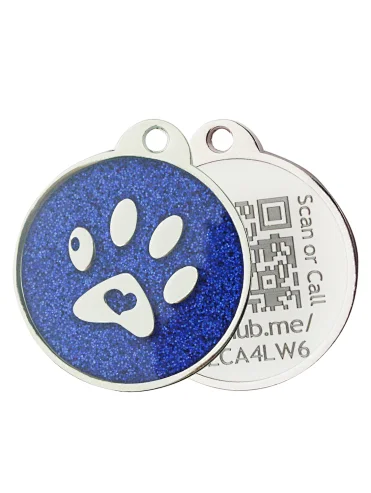 Metal engraved paw design unique qr code pet tag custom dog id tags engraved