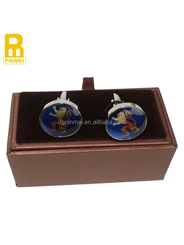 Wholesale 19mm stainless steel blank custom animal cufflinks gift box