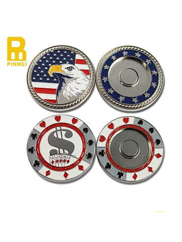 PINMEI Direct Sale Golf Gifts Metal custom poker chips golf for ball marker holder