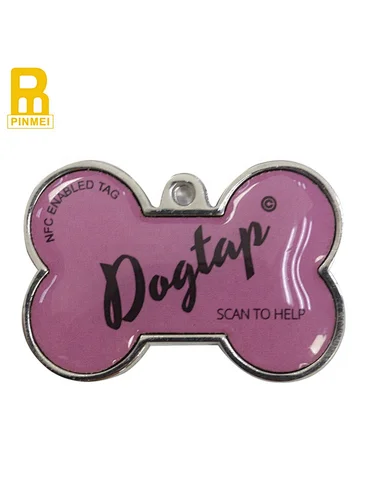 ID tag pet nfc rfid tag NFC Pet ID Collar rfid tag with unique qr code cheap dog tags in bulk