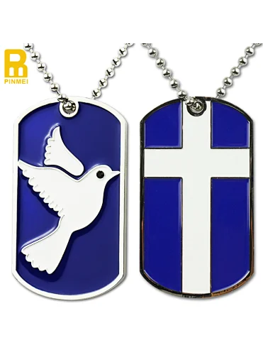 No mold fee Promotional Metal Military Dog Tag Machine with ball chain pet id tags personalized