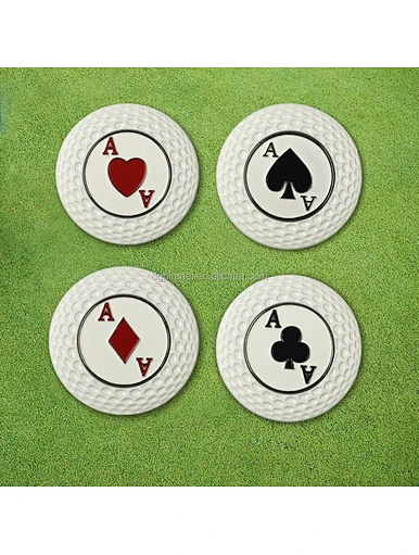 Make a unique statement on the course with our custom poker chip golf ball markers. Featuring your logo or design, our markers are made from high-quality materials, providing durability and practicality.