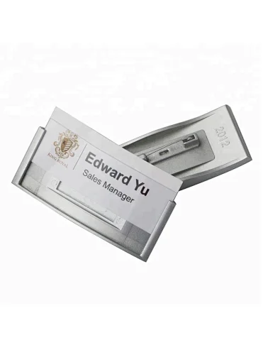 Custom printed ABS plastic reusable name badge magnetic name tags for clothing