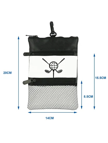 Personalized Golf Ball PU Leather Storage Sack Golf Pouch Golf Accessories Zipper Ball Bag leather golf pouch