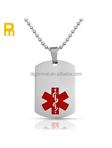 Tracking qr code metal name tag necklace / metal personalised army dog tags for people