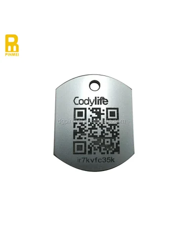custom stainless steel QR code tag emblem metal nameplate custom metal asset tags