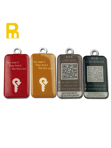 high quality metal keychain with custom printed logo keychain qr code
