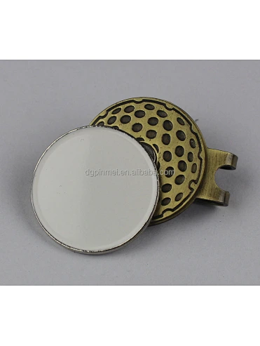 metal blank magnetic golf ball marker clips for customer printing hat clip with ball marker