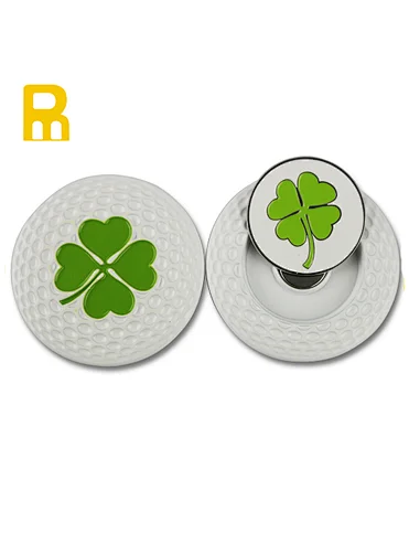 Lucky clover magnetic golf poker chip ball marker custom golf poker chips