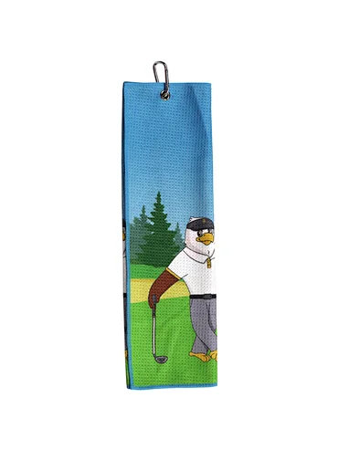 Tri-fold Embroidery Sublimation Custom Logo Golf Towels microfiber waffle golf towel