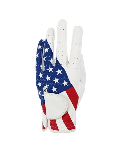 Wholesale custom USA flag Men's Left Hand Soft Breathable Cabretta Leather Sports golf glove