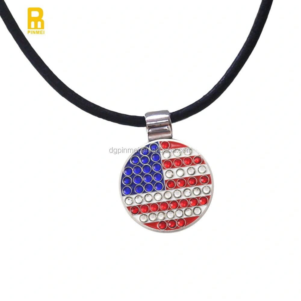 Strong magnetic necklace pendent golf ball marker