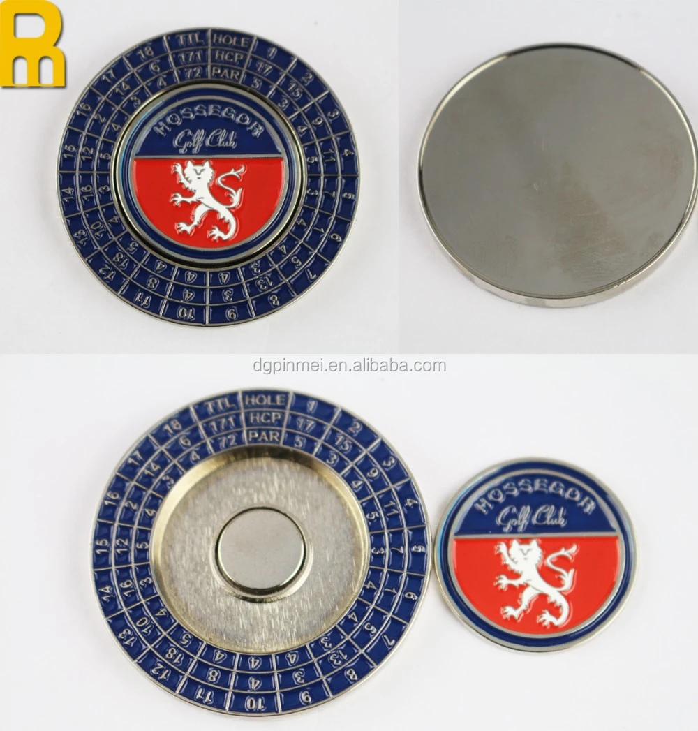 2016 Factory bulk wholesale blank magnetic poker chip with ball marker for golf