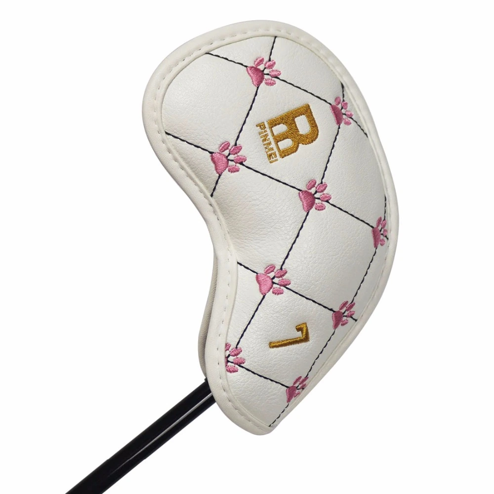 Custom knitted pom pom headcovers embroidery logo golf club head cover set of 3 Driver Fairway Hybrid