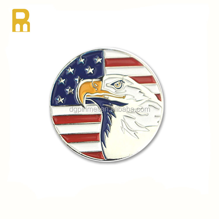 Hot Sale Magnetic Embossed Magnetic Ball Marker In Soft Enamel Infill Metal Golf Ball Marker Holder For Pitchfork