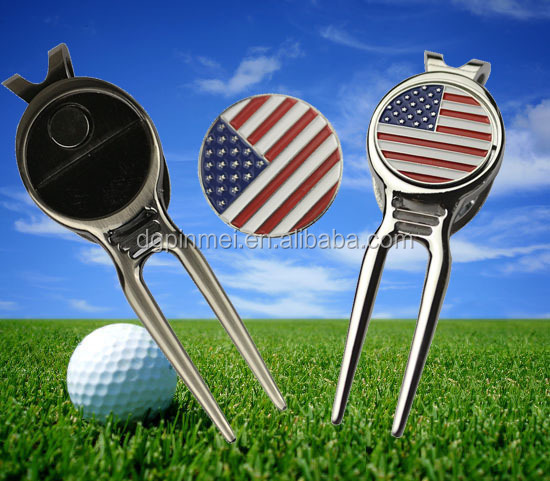 Unique golf cap pins emblems magnetic golf hat clips pins with customized logo ball marker