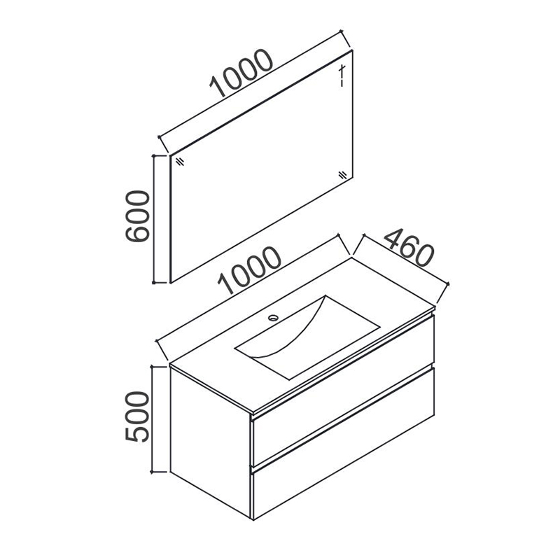 OPITRUELY Wess 1000mm 40in Wall Bathroom Cabinet