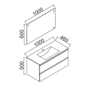 OPITRUELY Wess 1000mm 40in Wall Bathroom Cabinet