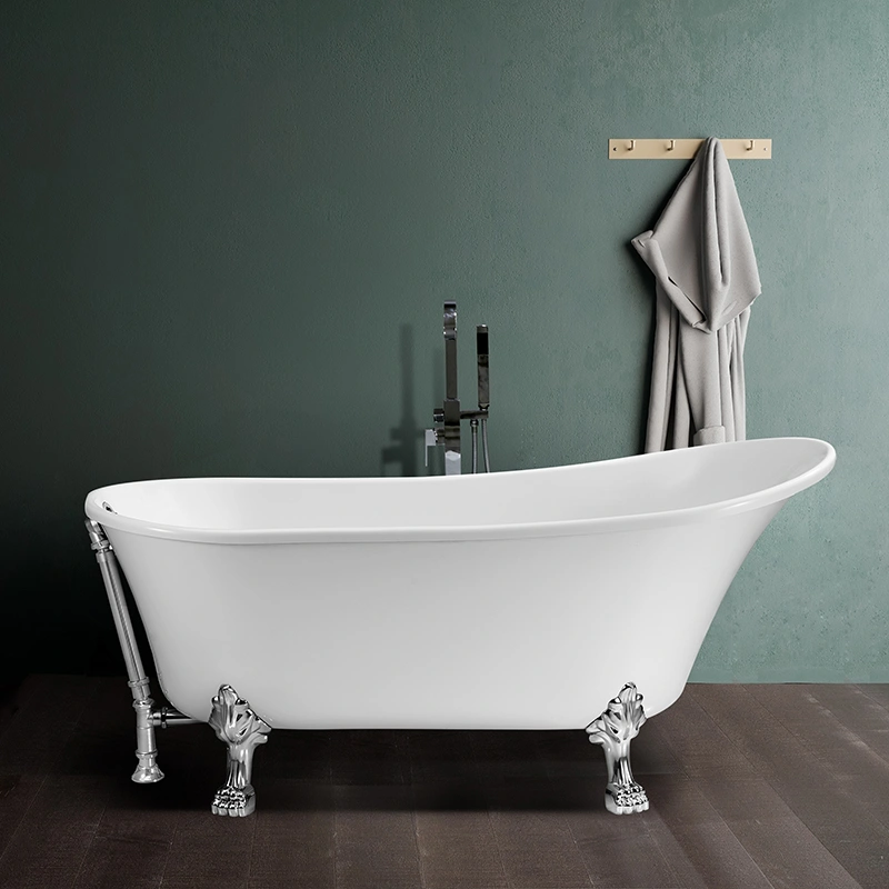 Opitruely Best Price Bathroom Acrylic Bath Tub with Four Claw Foot