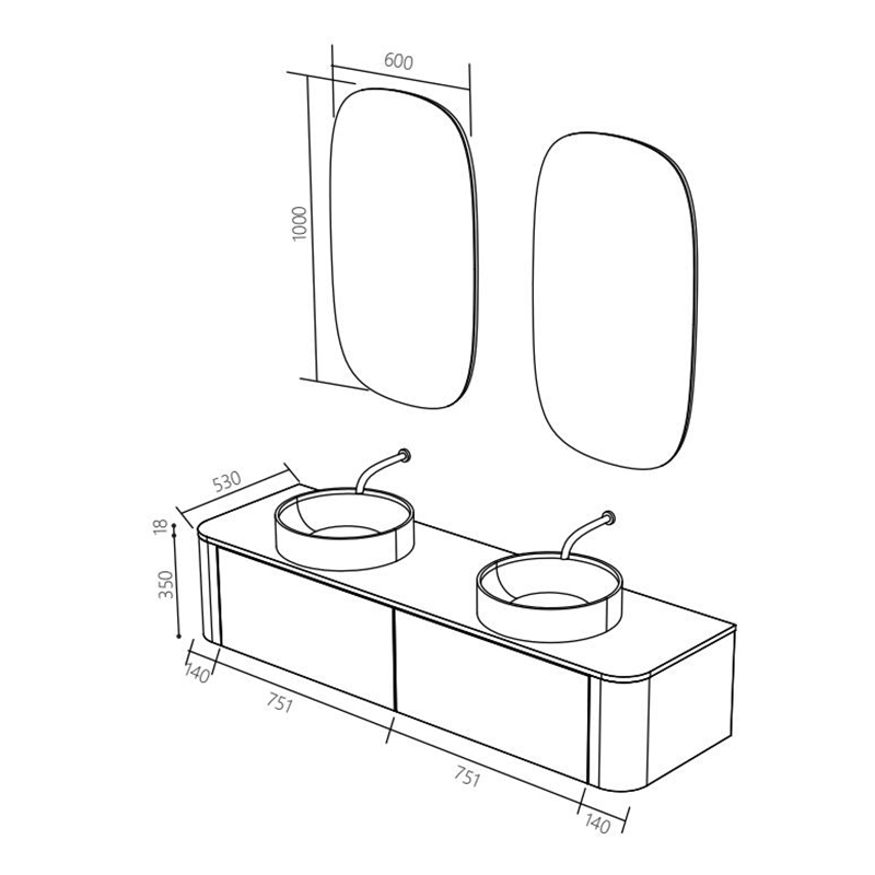 OPITRUELY Alyssa 70in 1.8m Hotel Wall Hanging Big Bathroom Cabinet