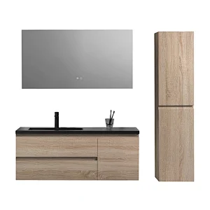 OPITRUELY Forrest 48 in Black Sink Basin Bathroom Cabinet