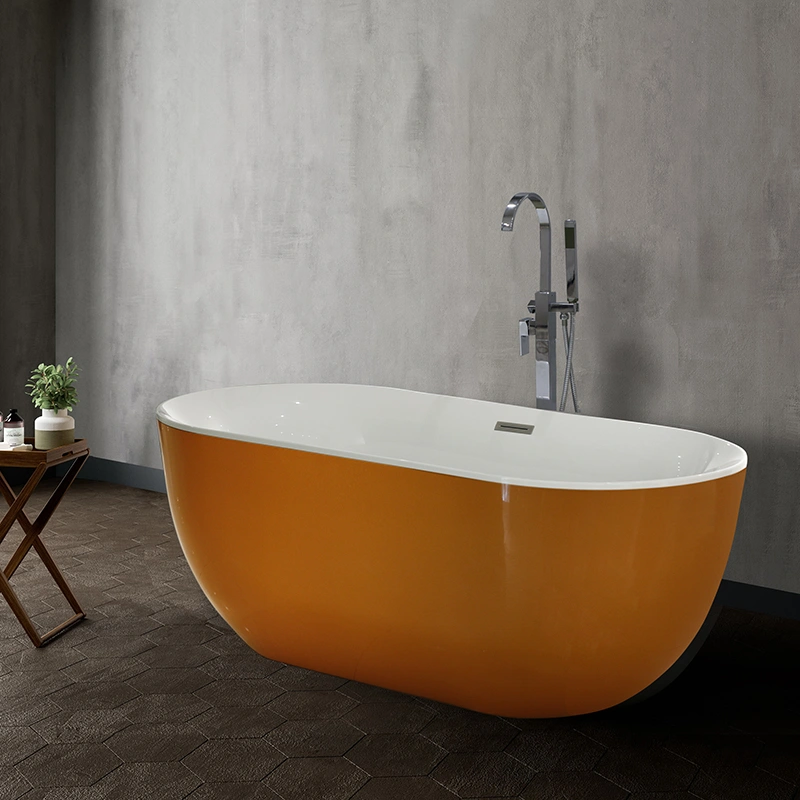 Opitruely New Gold Bathtub Bathroom Indoor Acrylic Bath Tubs