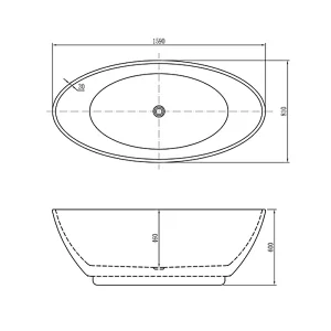 Opitruely Modern Acrylic Deep Soaking Freestanding Oval Bathtub