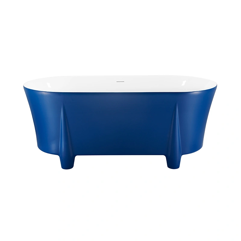 Opitruely 1.5m Economic Matt Blue Acrylic Soaking Freestanding Bathtub