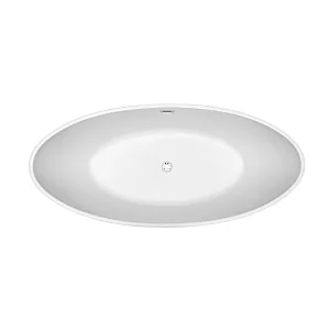 Opitruely Modern Acrylic Deep Soaking Freestanding Oval Bathtub