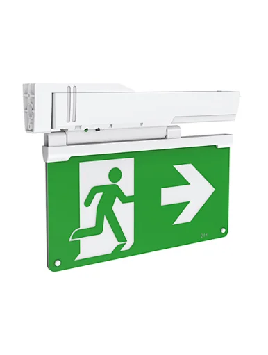 6 in1 multi installation exit sign lamp, flag mounted