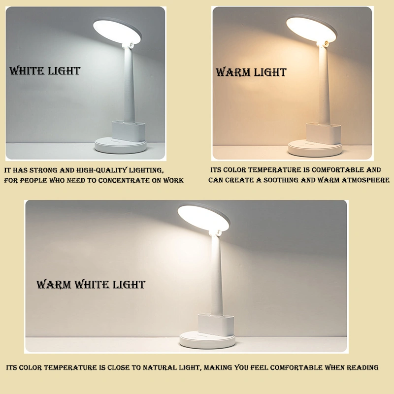 Rotary Table Lamp with Pen Holder