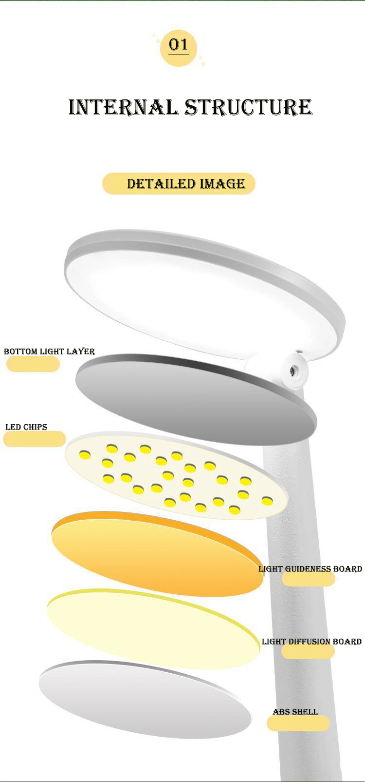 Rotary Table Lamp with Pen Holder