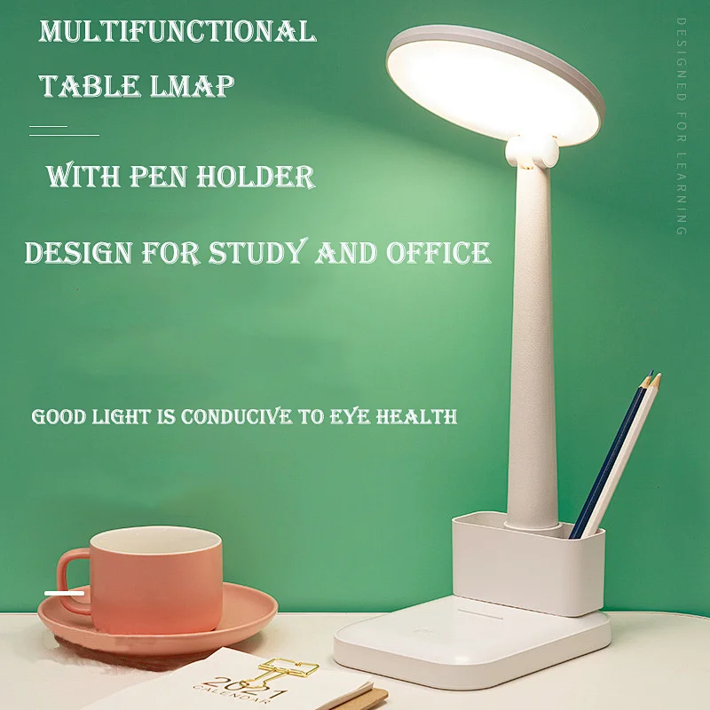 Rotary Table Lamp with Pen Holder