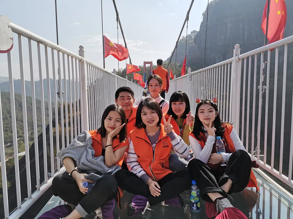 team building high altitude suspension bridge