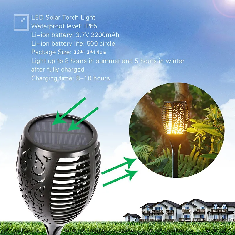 solar led torch lamp rechargeable solar torch lights