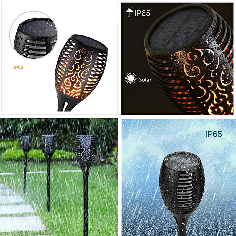 solar led torch lamp 96 led solar torch lights with flickering flame