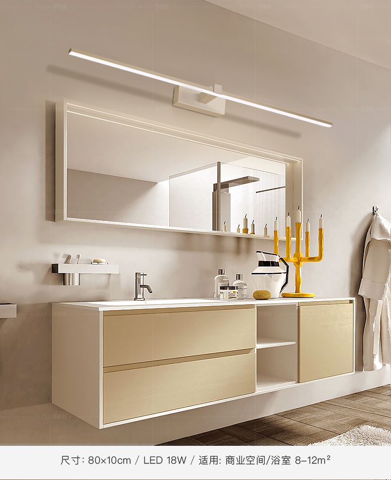 Aluminum silicon frosted white black led mirror lights
